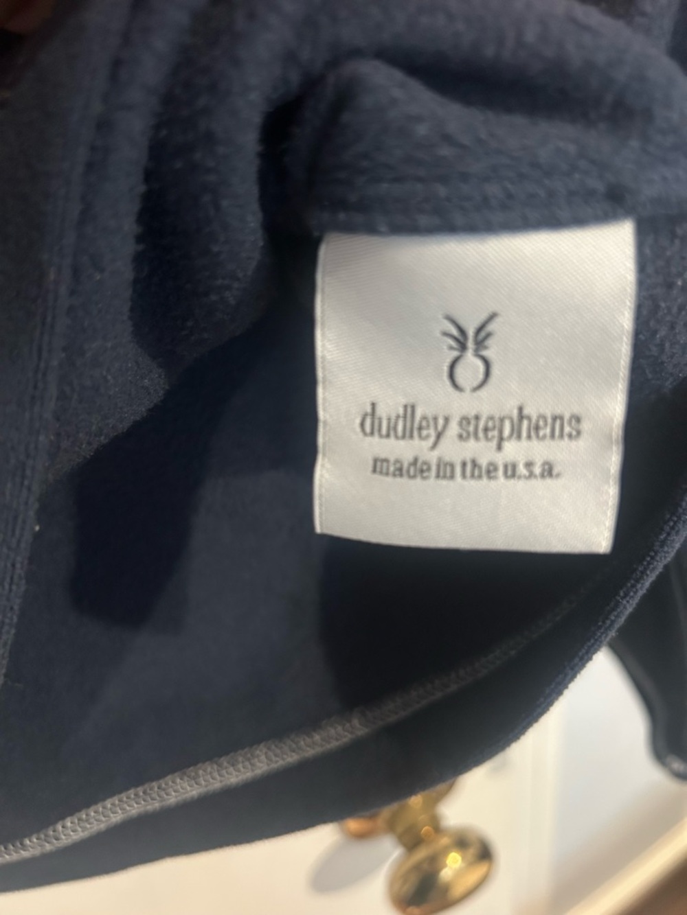 NWOT Dudley Stephens Navy Somerset Top with White Overstitching - Picture 3 of 4